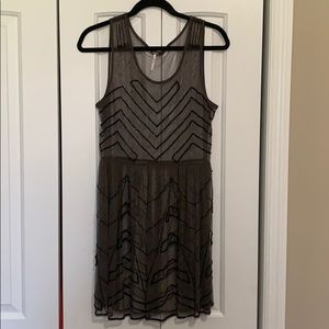Free People beaded mesh slip dress, M. EUC
